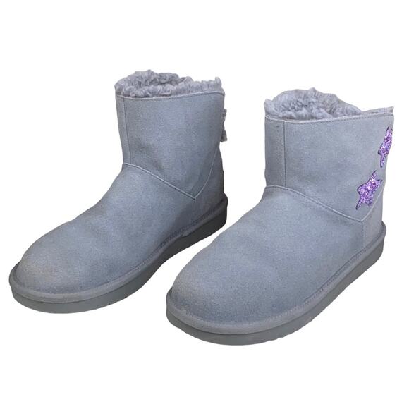 Koolaburra X UGG Kids Koola Star Grey Suede Winter Boot Size US 4 - Picture 5 of 9